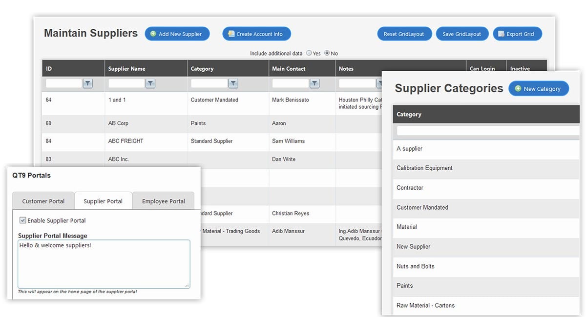 QMS Software Supplier Web Portal